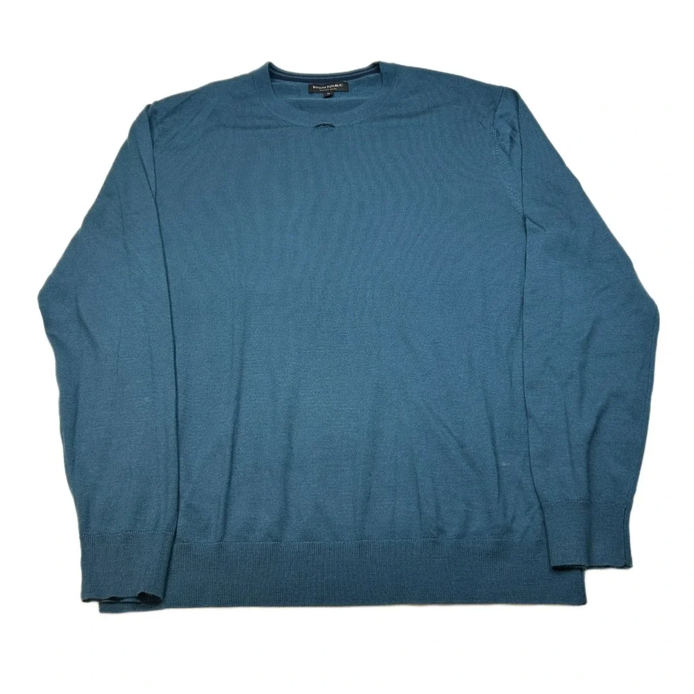 Banana Republic Sweater Mens‎ XL Crew Neck Long Sleeve Knit Pullover Teal 7619